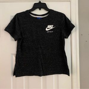 Nike Womens Gym Vintage Pull Over T Shirt Just Do It Small Heathered Gray